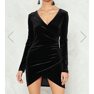 NWT NastyGal Velvet Wrap Dress